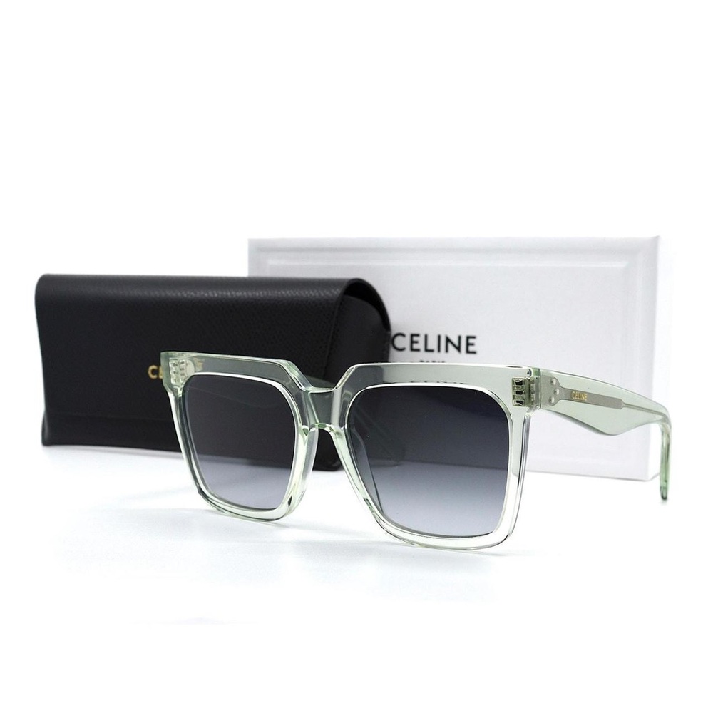 Celine CL4055IN 93B Transparent Green Gradient Square Women Sunglasses
